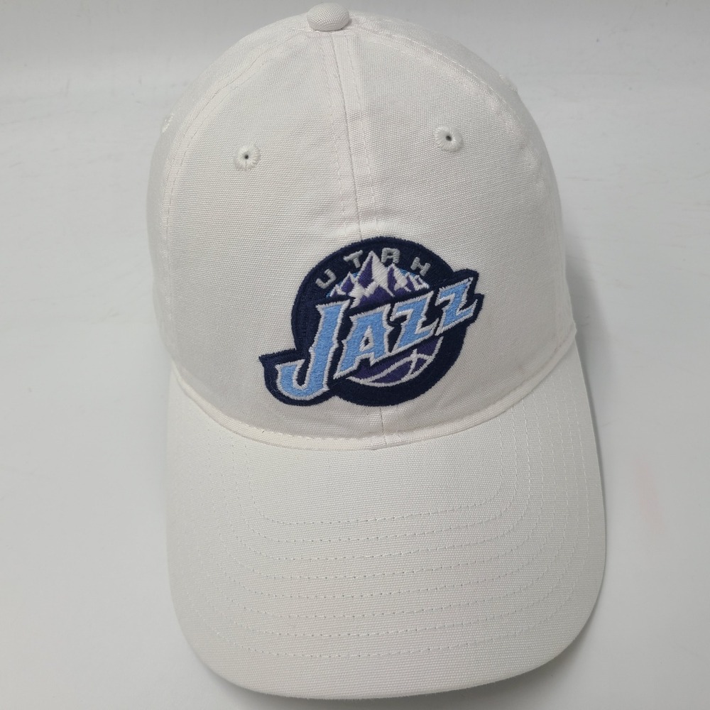Utah Jazz Hat Strapback Adidas White Blue NBA Basketball Logo Casual Cotton Men